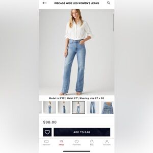 Levi’s Ribcage Wide Leg BNWT